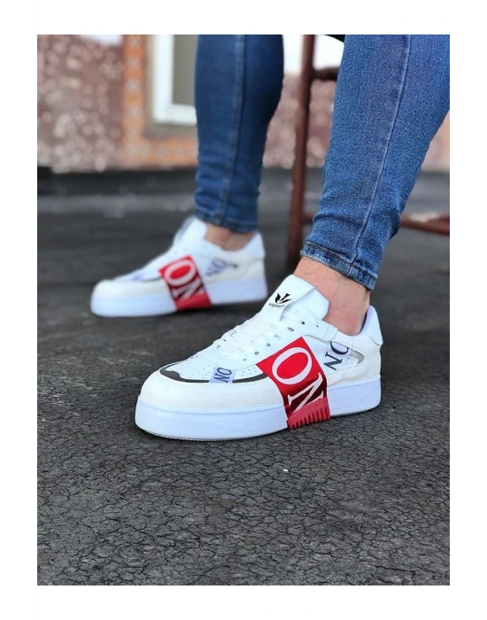 Wagoon Wg202 Beyaz Kırmızı Erkek Erkek Günlük Ayakkabı