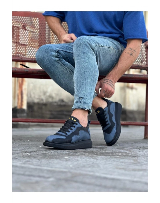 Wagoon WG301 Kömür Mavi Erkek Casual Ayakkabı