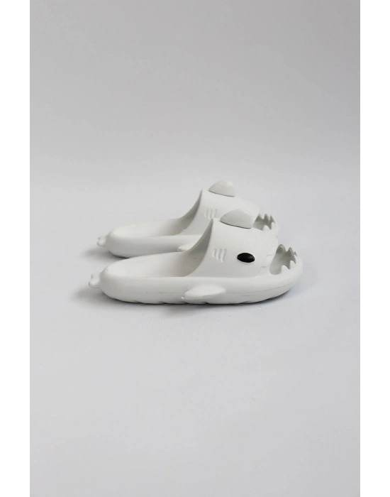 Wagoon Wg500 Köpekbalığı Beyaz Unisex Tam Ortopedik Shark Slides Cocuk Erkek Terlik