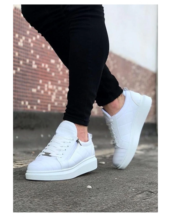 Wagoon Wg502 Beyaz Kapitone Erkek Casual Ayakkabı Erkek Günlük Ayakkabı