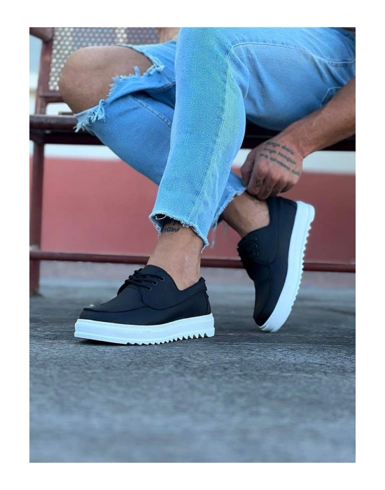 Wagoon WG506 Siyah Erkek Saraclı Casual Ayakkabı