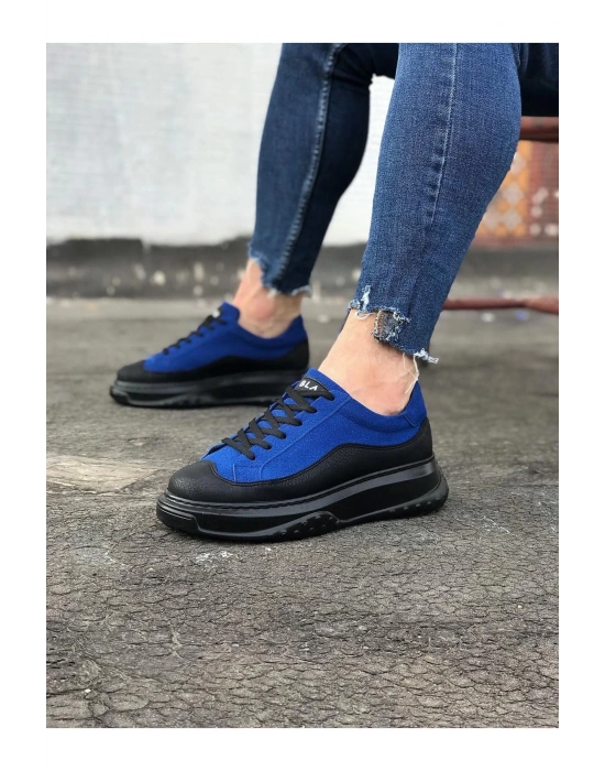 Wagoon Wg507 Kömür Mavi Erkek Ayakkabı Erkek Spor Ayakkabı