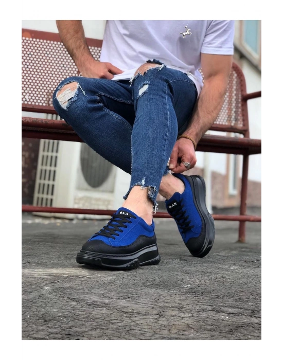 Wagoon Wg507 Kömür Mavi Erkek Ayakkabı Erkek Spor Ayakkabı