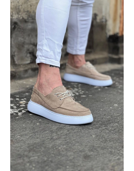 Wagoon WG508 Bej Süet Ortopedik Taban Erkek Casual Ayakkabı