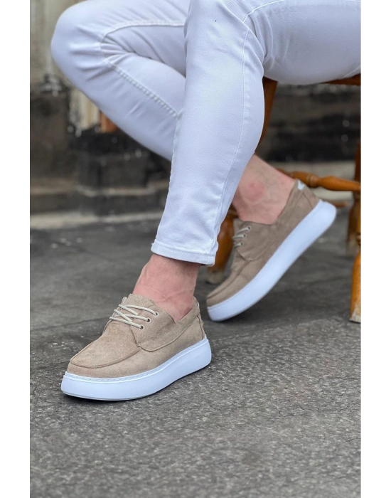 Wagoon WG508 Bej Süet Ortopedik Taban Erkek Casual Ayakkabı