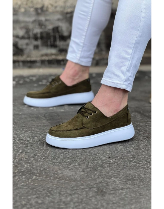 Wagoon WG508 Haki Süet Ortopedik Taban Erkek Casual Ayakkabı