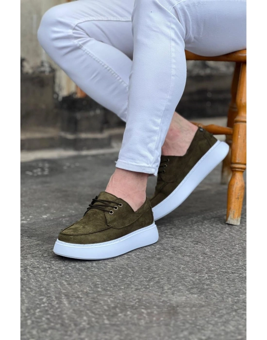 Wagoon WG508 Haki Süet Ortopedik Taban Erkek Casual Ayakkabı
