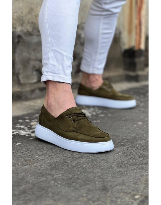 Wagoon WG508 Haki Süet Ortopedik Taban Erkek Casual Ayakkabı