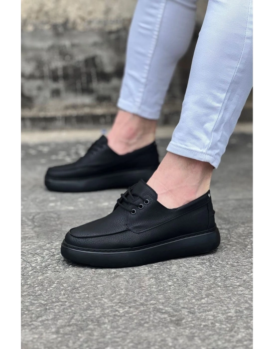 Wagoon WG508 Kömür Cilt Ortopedik Taban Erkek Casual Ayakkabı