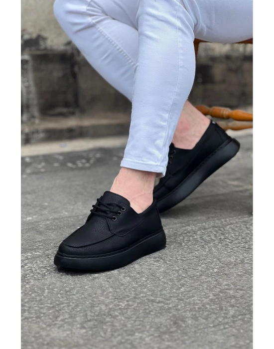 Wagoon WG508 Kömür Cilt Ortopedik Taban Erkek Casual Ayakkabı