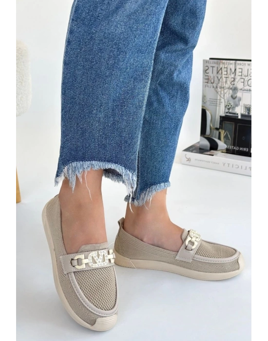 Wata Bej Triko Ayakkabı Kadın Babet