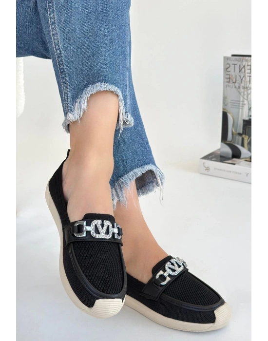 Wata Siyah Triko Ayakkabı Kadın Babet