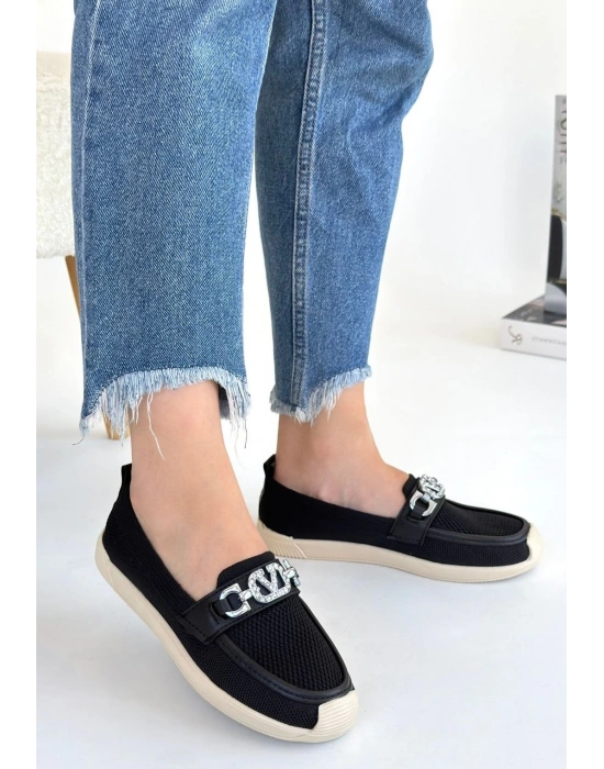 Wata Siyah Triko Ayakkabı Kadın Babet