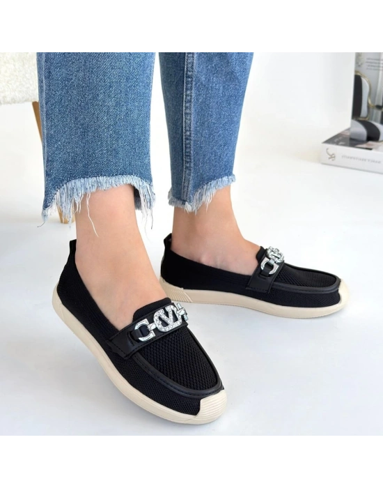 Wata Siyah Triko Ayakkabı Kadın Babet