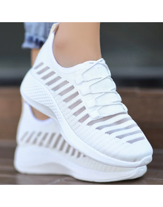 Wina Beyaz Triko Kadın Spor Ayakkabı