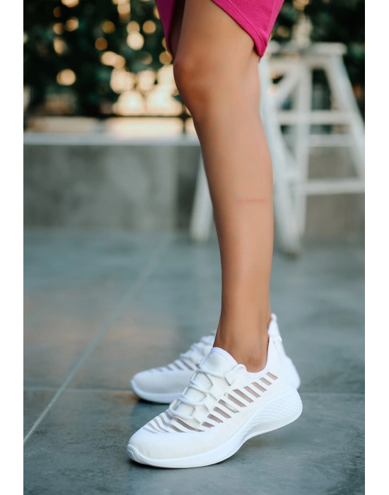 Wina Beyaz Triko Kadın Spor Ayakkabı