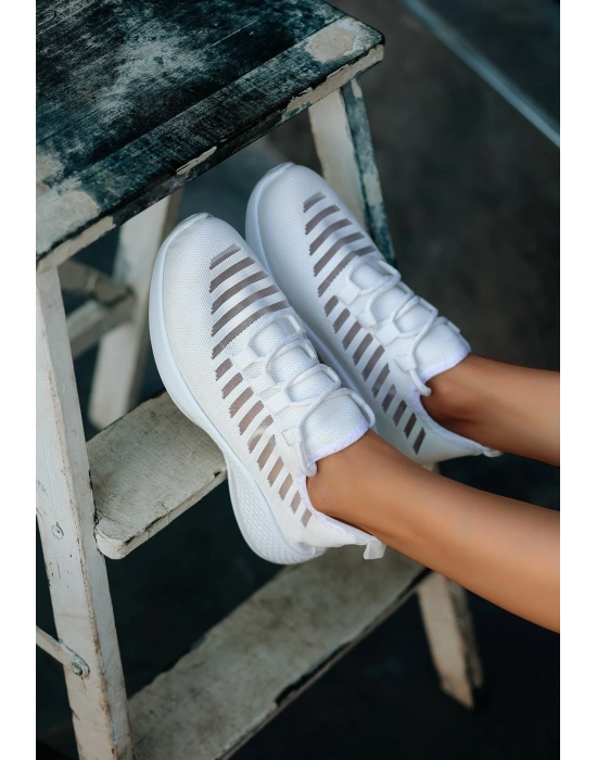 Wina Beyaz Triko Kadın Spor Ayakkabı