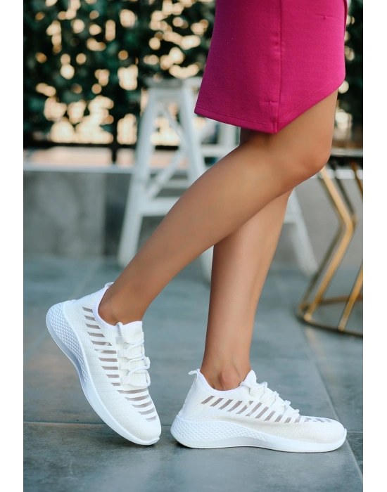 Wina Beyaz Triko Kadın Spor Ayakkabı