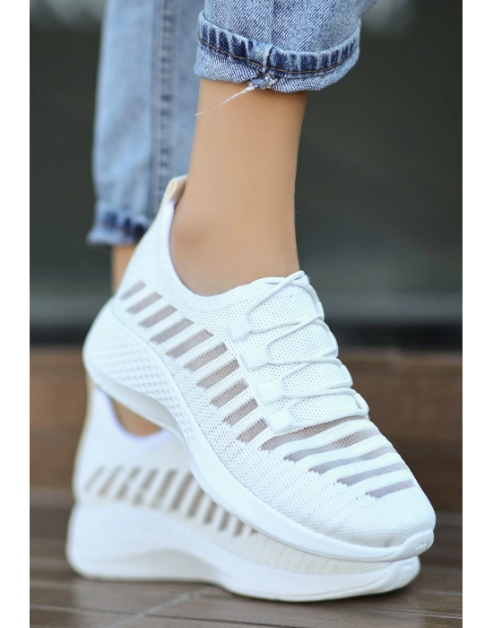 Wina Beyaz Triko Kadın Spor Ayakkabı