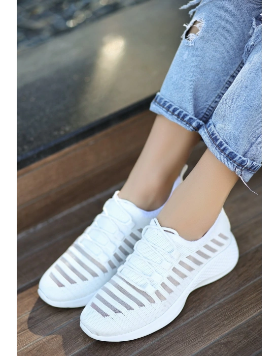 Wina Beyaz Triko Kadın Spor Ayakkabı