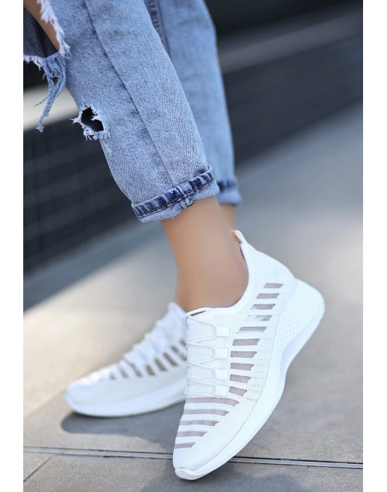 Wina Beyaz Triko Kadın Spor Ayakkabı