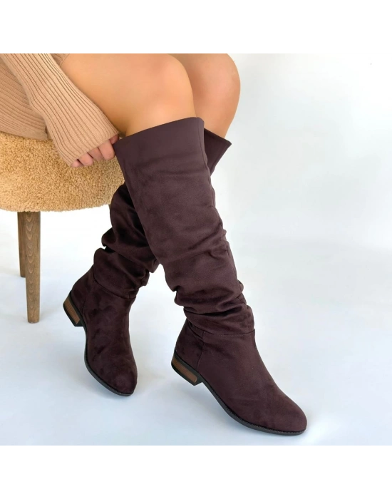 Winda Kahverengi Süet Körüklü Çizme