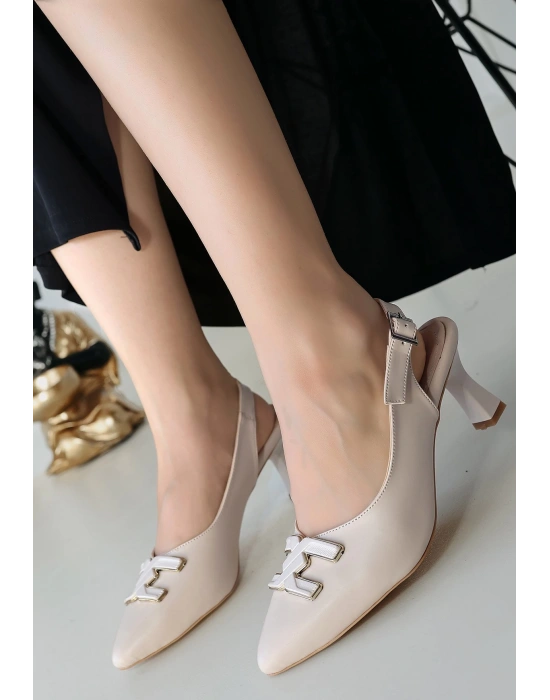 Wipa Bej Cilt Kadın Topuklu Ayakkabı