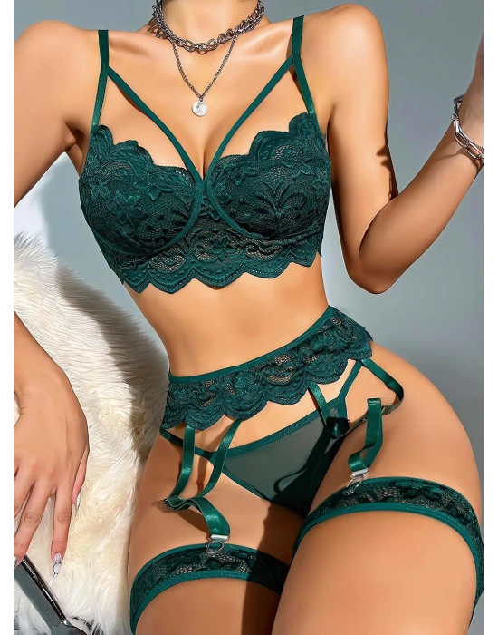 Yeşil Jartiyer Fantezi 5'li Takım 2062