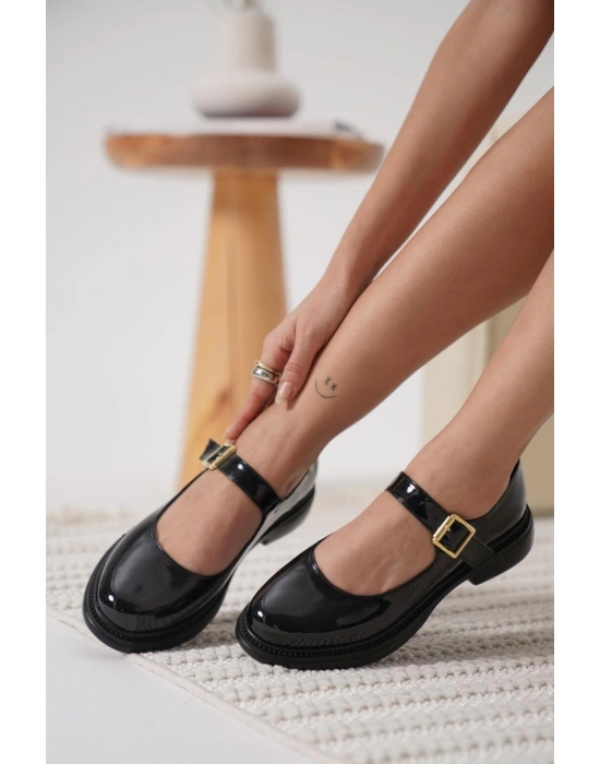 Yoko Siyah Rugan Oxford Ayakkabı