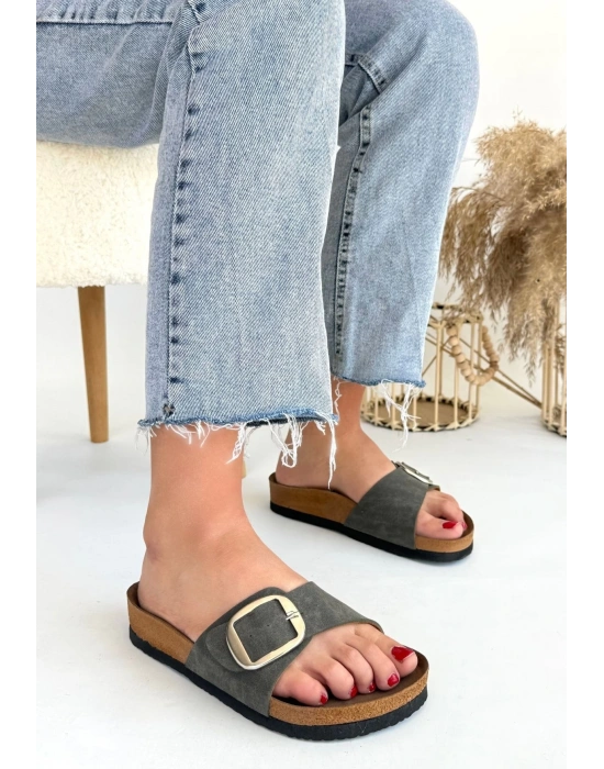 Zooy Yeşil Nubuk Terlik