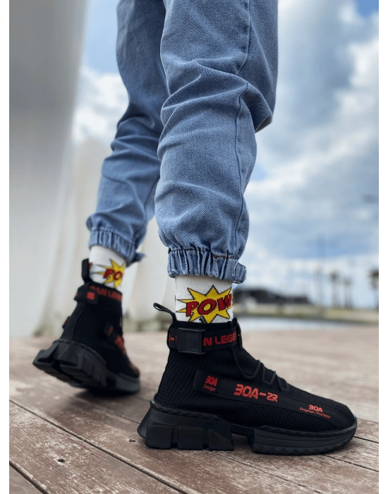 Zr-x700 Tarz Siyah Kırmızı Renk Erkek Spor Ayakkabı