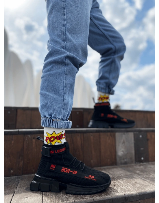 Zr-x700 Tarz Siyah Kırmızı Renk Erkek Spor Ayakkabı