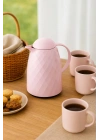 1 Lt Akrilik Soft Pembe Çay Termosu 12 Saat Sıcak 24 Saat Soğuk
