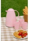 1 Lt Akrilik Soft Pembe Çay Termosu 12 Saat Sıcak 24 Saat Soğuk