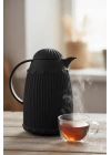 1 LT Isı Yalıtımlı Çay ve Soğuk Su Termosu Siyah (12 Saat Sıcak Tutar & İçi Camdır)