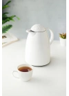 1 LT Isı Yalıtımlı Çay Ve Soğuk Su Termosu Soft Beyaz (12 Saat Sıcak Tutar& İçi Camdır)