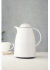 1 LT Isı Yalıtımlı Çay Ve Soğuk Su Termosu Soft Beyaz (12 Saat Sıcak Tutar& İçi Camdır)