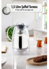 1.5 LT Isı Yalıtımlı Çay Ve Soğuk Su Termosu Şeffaf (12 Saat Sıcak Tutar& İçi Camdır)