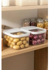 2Li 12 LT Multibox Beyaz Kayar Kapaklı Saklama Kabı & Erzak Kabı & Patates Soğan Kovası