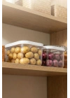 2Li 12 LT Multibox Beyaz Kayar Kapaklı Saklama Kabı & Erzak Kabı & Patates Soğan Kovası