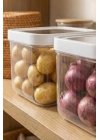2Li 12 LT Multibox Beyaz Kayar Kapaklı Saklama Kabı & Erzak Kabı & Patates Soğan Kovası