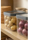 2Li 12 LT Multibox Füme Kayar Kapaklı Saklama Kabı & Erzak Kabı & Patates Soğan Kovası