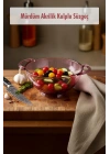 23,5 x 30 cm Mürdüm Akrilik Kulplu Süzgeç – Salata ve Makarna Süzme Kabı
