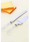 2’li Paslanmaz Çelik Pasta Servis Seti Spatula Bıçak Seti