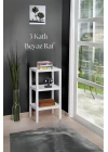 3 Katlı Beyaz Raf Kitaplık & Banyo Düzenleyicisi 73,5 cm-BRNS0048