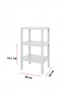 3 Katlı Beyaz Raf Kitaplık & Banyo Düzenleyicisi 73,5 cm-BRNS0048