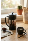 350 ml Borosilikat Cam French Press & Siyah Modern Kahve Ve Bitki Çayı Demleme Gereci