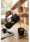 350 ml Borosilikat Cam French Press & Siyah Modern Kahve Ve Bitki Çayı Demleme Gereci