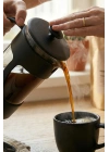 350 ml Borosilikat Cam French Press & Siyah Modern Kahve Ve Bitki Çayı Demleme Gereci