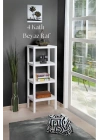 4 Katlı Beyaz Raf Kitaplık & Banyo Düzenleyicisi 100 cm-BRNS0047